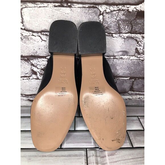 Lewit Black Leather Slip On Block Heel Mules Dress Shoes Women’s Sz 37.5EU/7M US - Picture 11 of 16